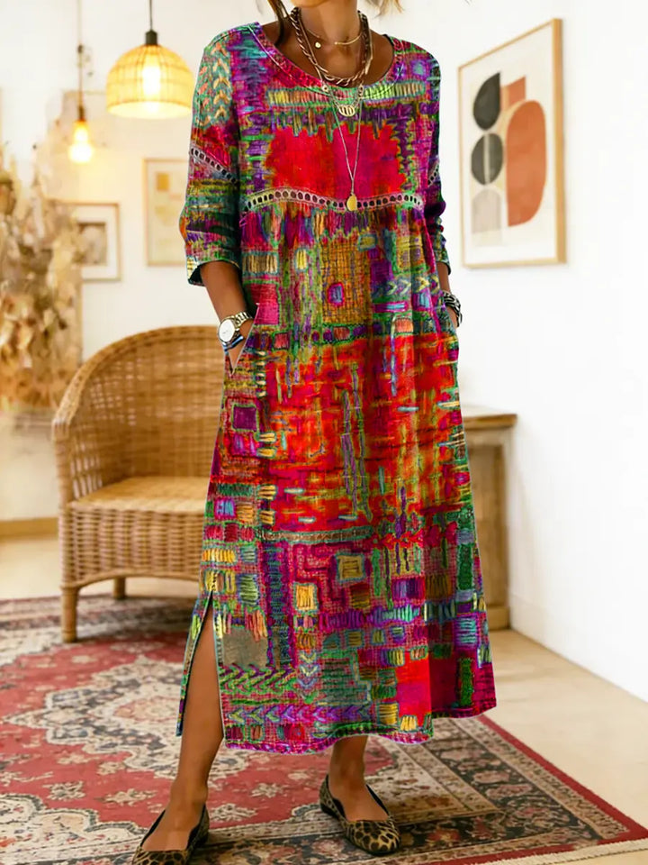 Eliana | Robe midi imprimée