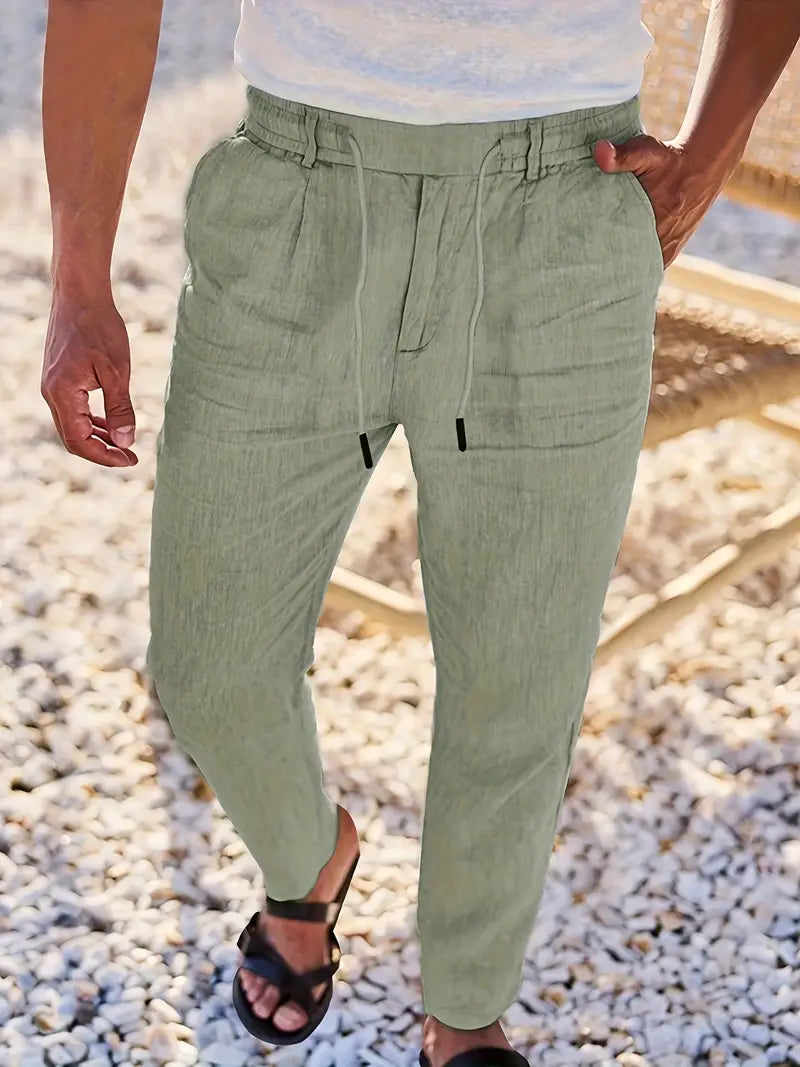 MAISON LUMIÈRE | PANTALONS LARGES EN LIN AVEC CORDON