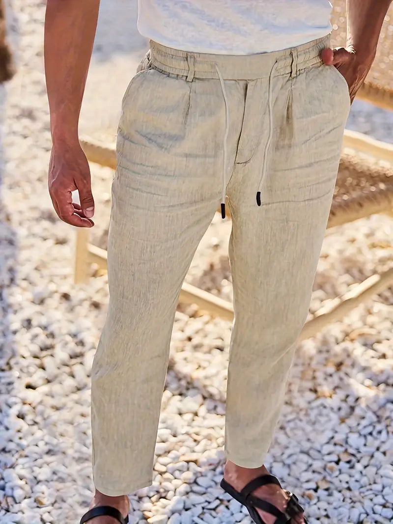 MAISON LUMIÈRE | PANTALONS LARGES EN LIN AVEC CORDON