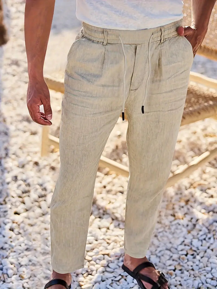 MAISON LUMIÈRE | PANTALONS LARGES EN LIN AVEC CORDON