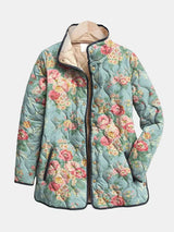 MAISON LUMIÈRE | Veste Matelassée Roses Céladon Mathilde