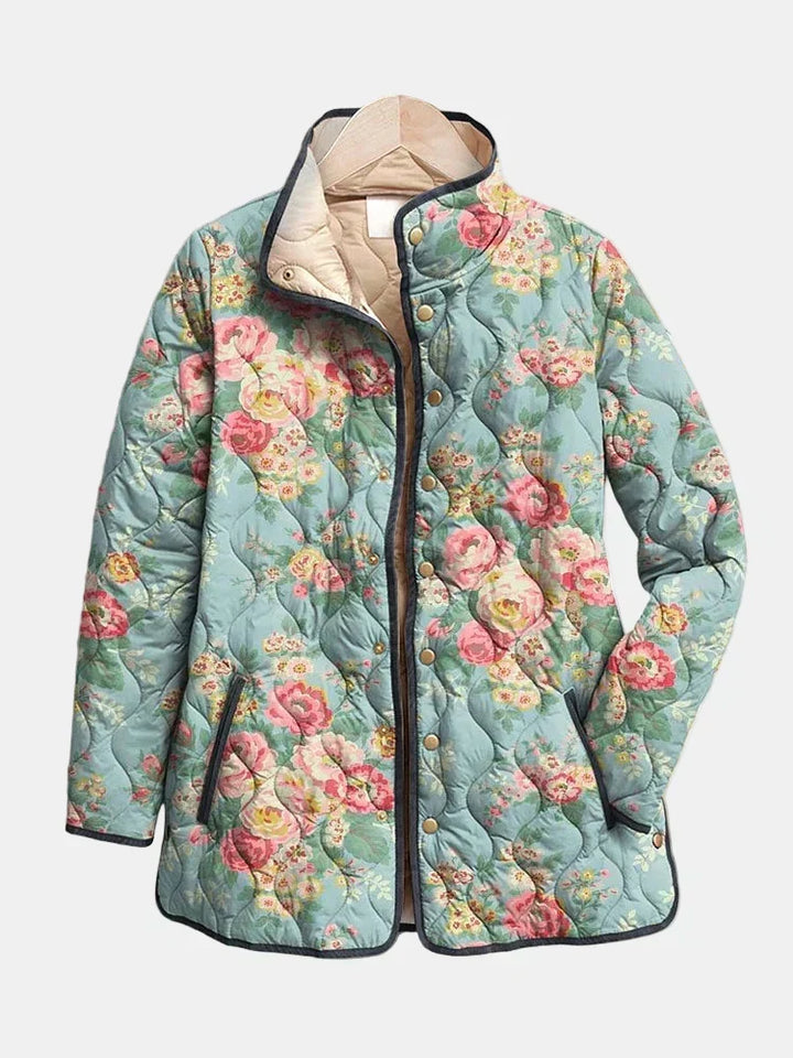 MAISON LUMIÈRE | Veste Matelassée Roses Céladon Mathilde