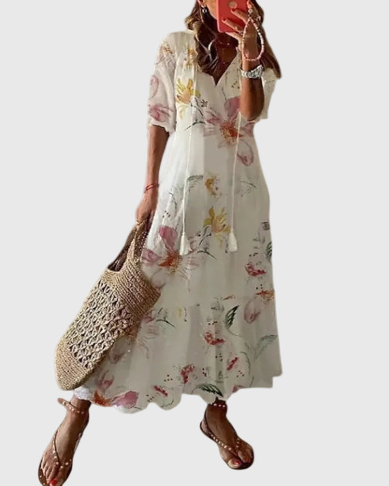 Amalia | Robe maxi d'été bohème vintage