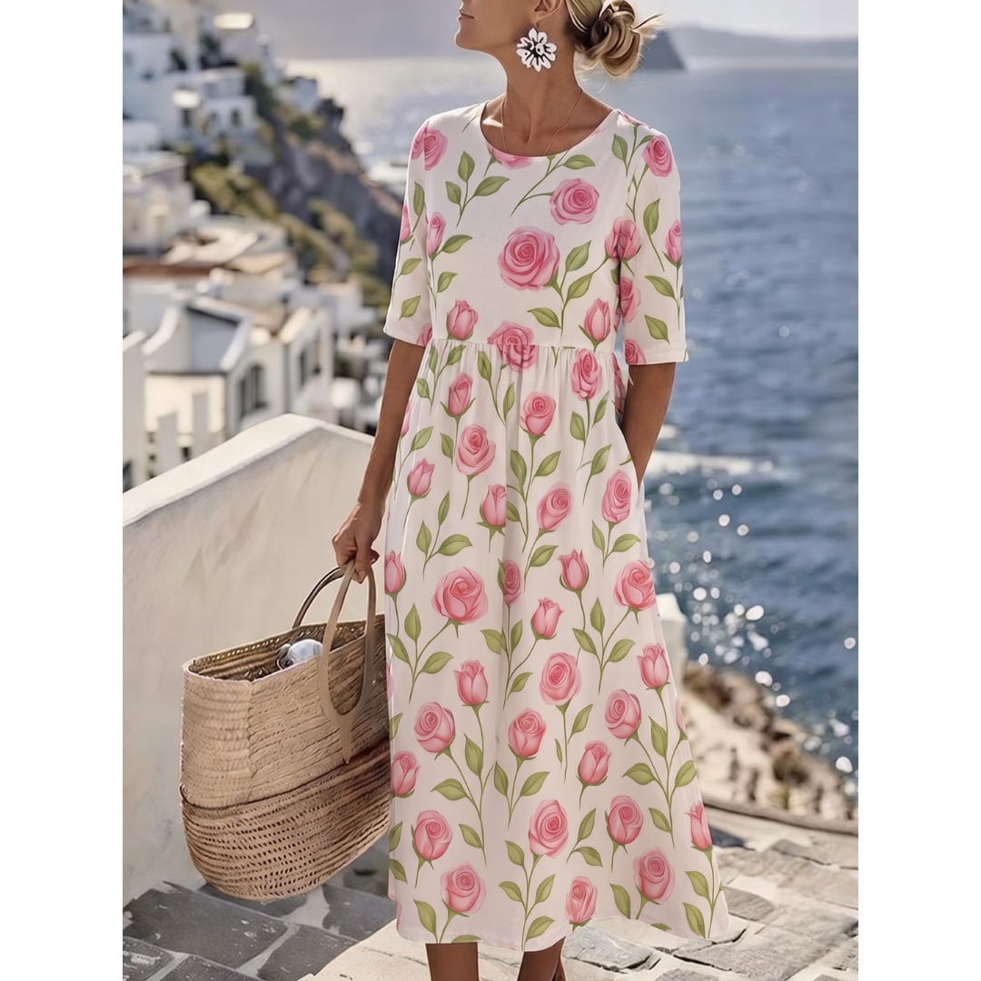 Sophia™ - Robe midi d'été élégante à fleurs