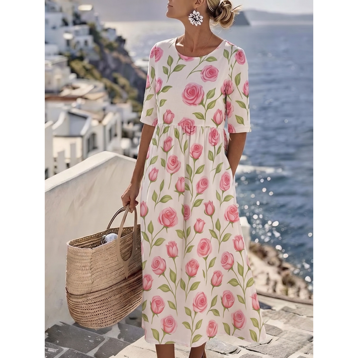 Sophia™ - Robe midi d'été élégante à fleurs