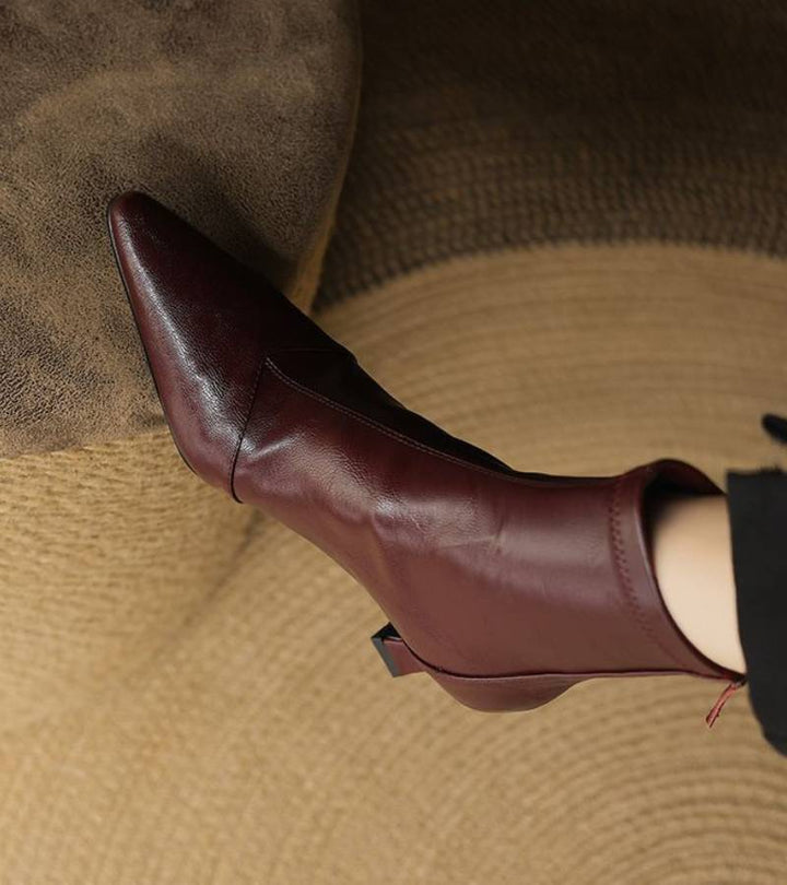 MAISON LUMIÈRE | Bottines en cuir à talon élégant