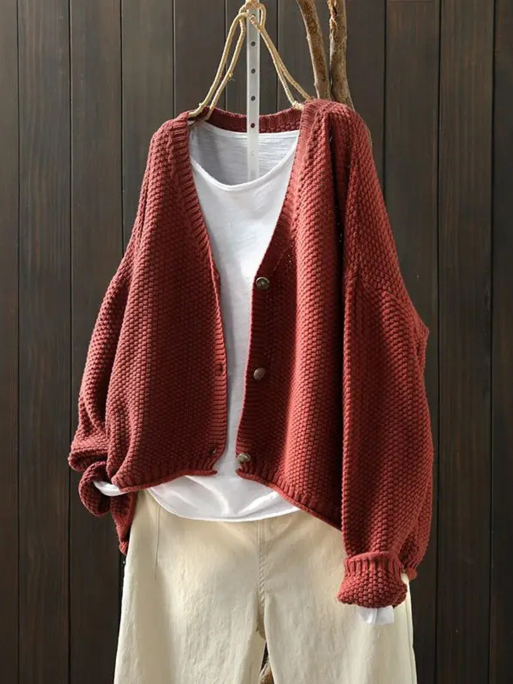 MAISON LUMIÈRE | Cardigan Maille Épaisse Col V Élina