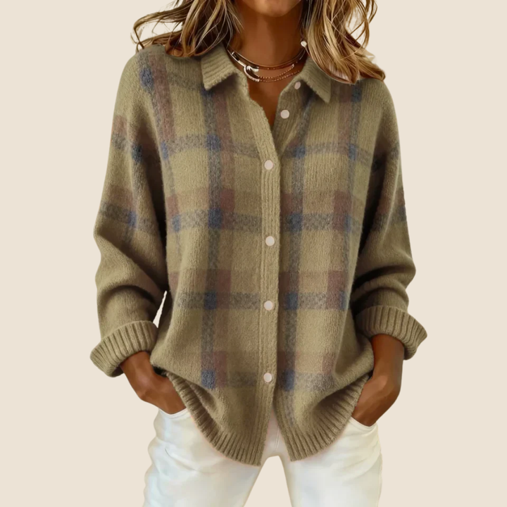 MAISON LUMIÈRE | Veste-Chemise en Maille à Carreaux Florence
