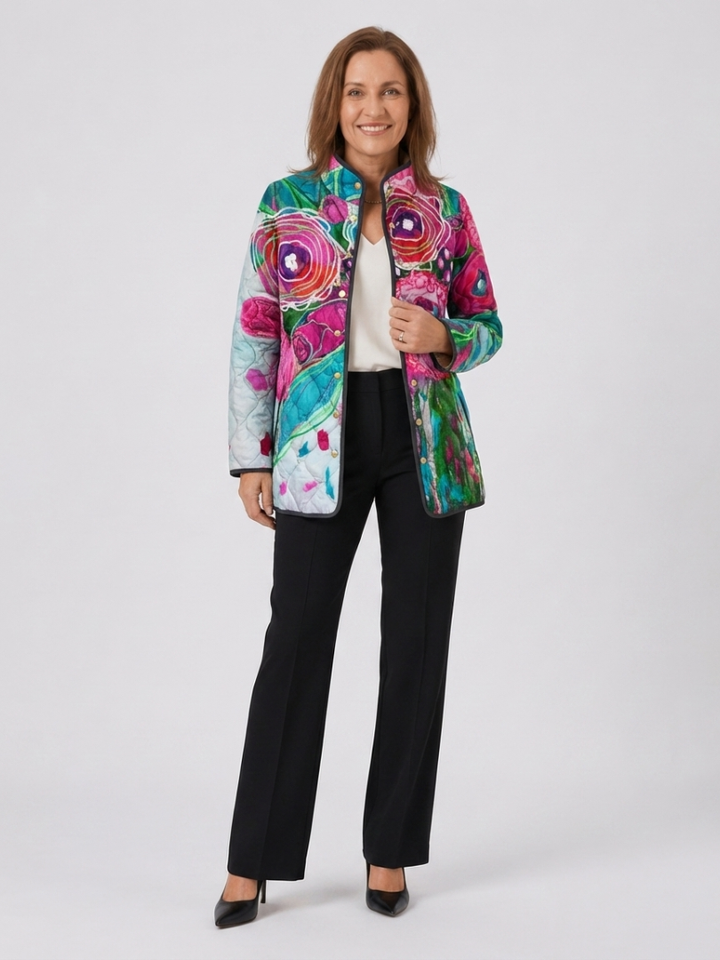 MAISON LUMIÈRE | Veste Matelassée Aquarelle Florale Lucie
