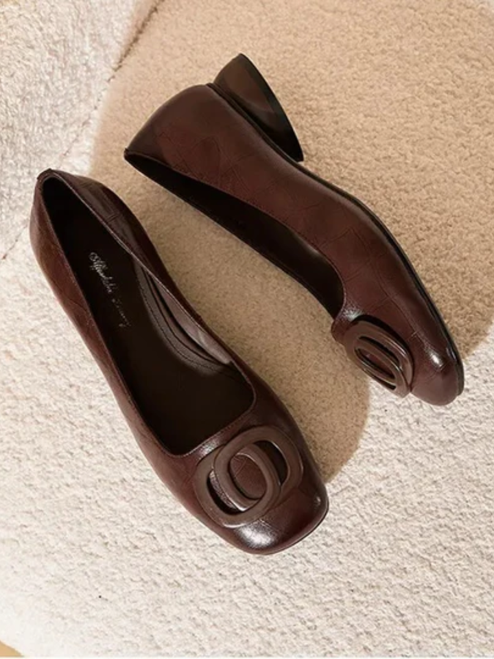 MAISON LUMIÈRE | Ballerines en Cuir Bout Carré Margot