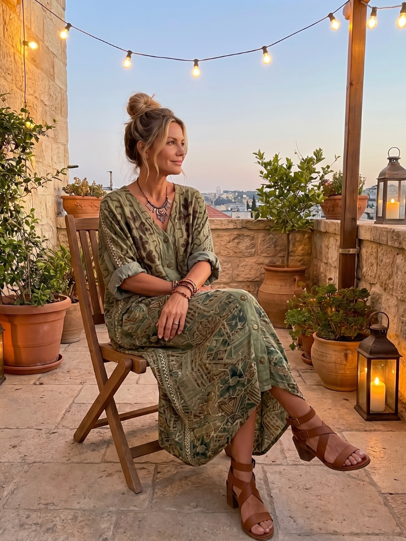 Aleta | Robe midi oversize à boutons sur le devant avec poches