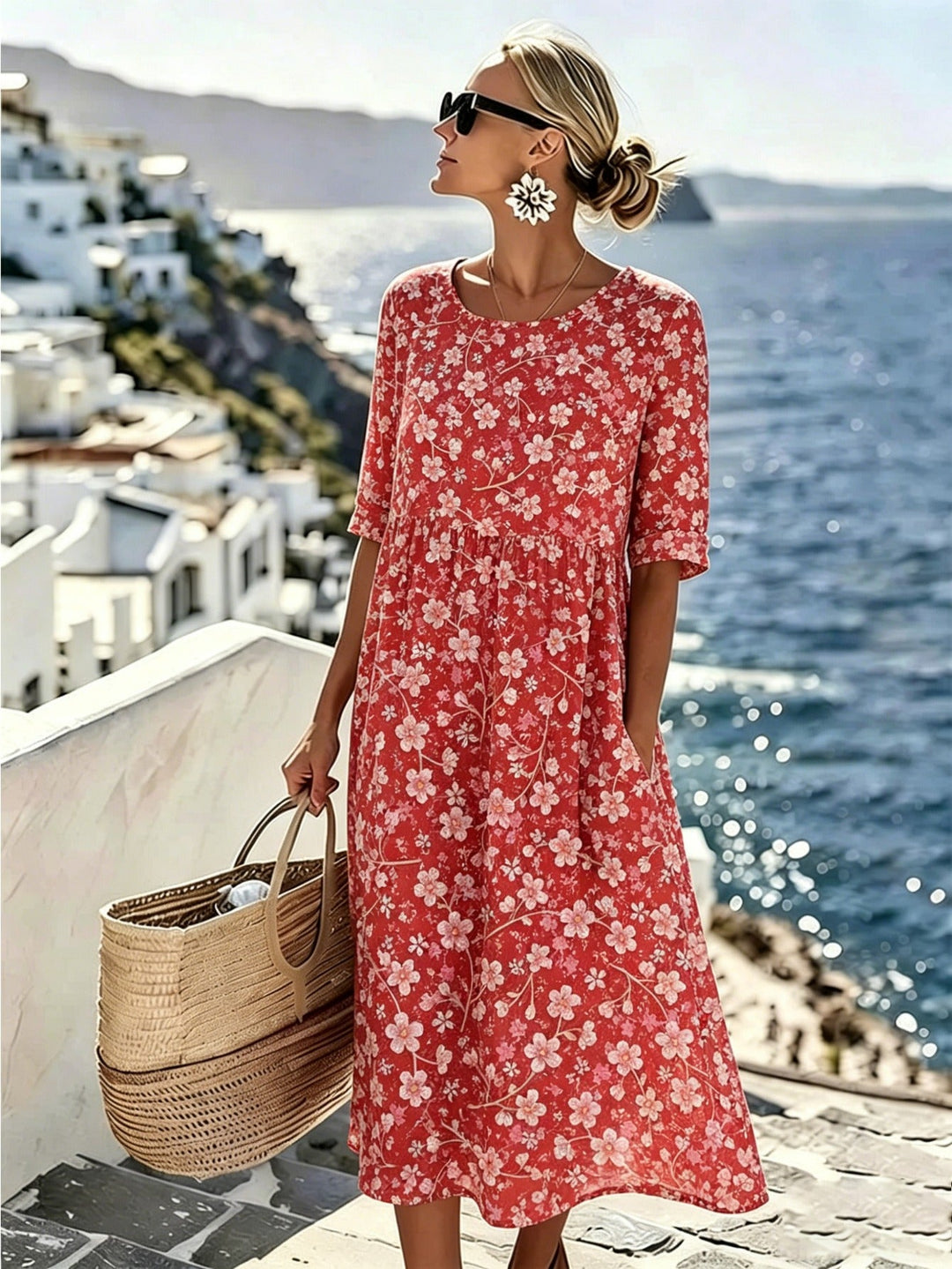 Charlotte™ - Robe midi d'été élégante à fleurs