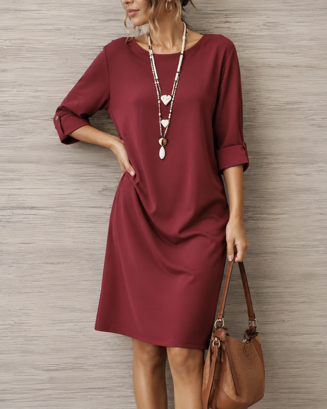 Odette | Robe midi dissimulant le ventre
