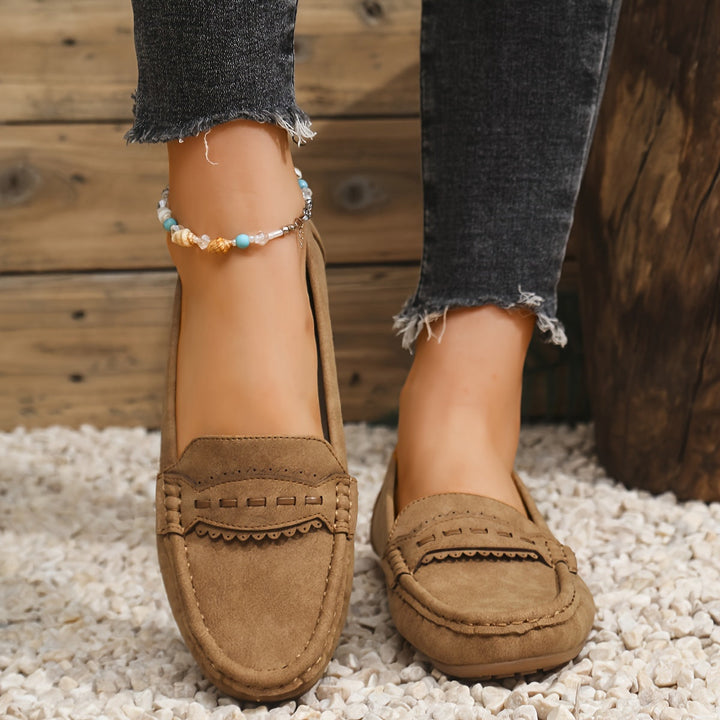 MAISON LUMIÈRE | Mocassins Effet Daim Festonnés Marie