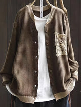 MAISON LUMIÈRE | Cardigan Long Poche Dentelle Claire