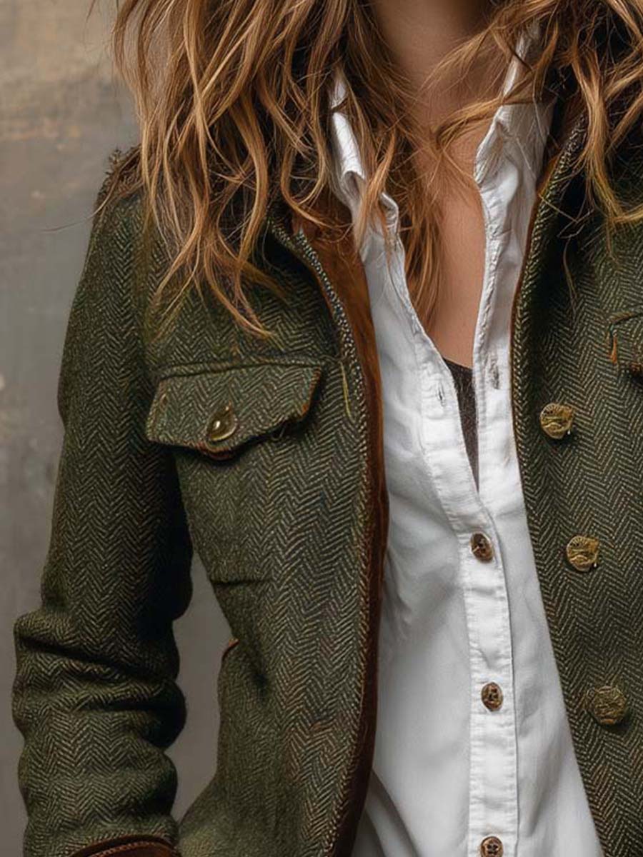 Rowena | Blazer à liseré contrastant à chevrons
