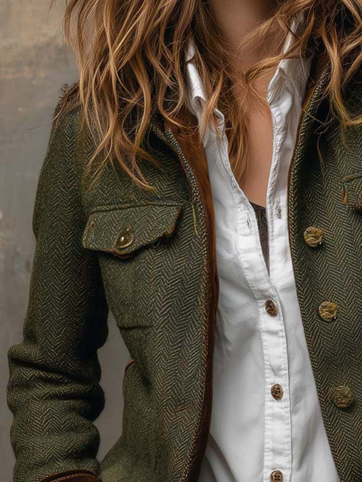 Rowena | Blazer à liseré contrastant à chevrons