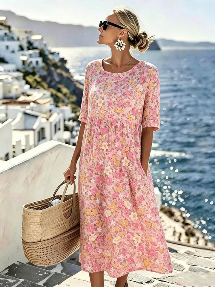Grace™ - Robe midi d'été élégante à fleurs