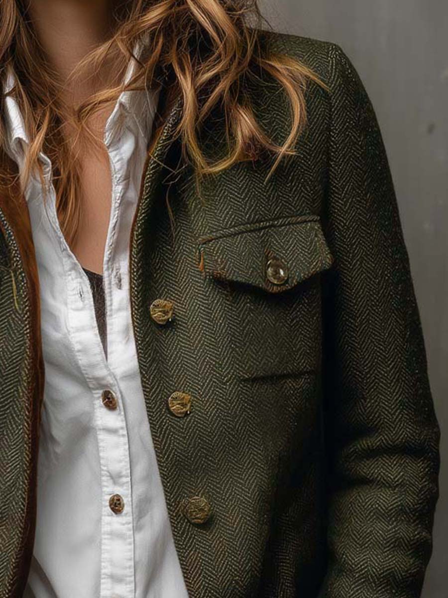 Rowena | Blazer à liseré contrastant à chevrons
