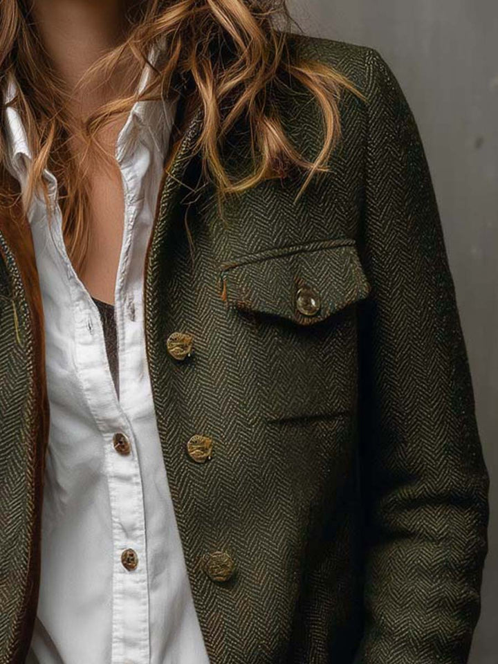 Rowena | Blazer à liseré contrastant à chevrons