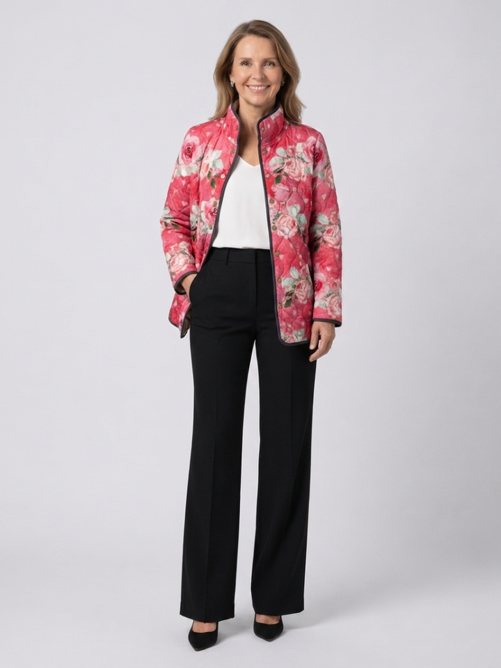 MAISON LUMIÈRE | Veste Matelassée Roses Poudrées Christine