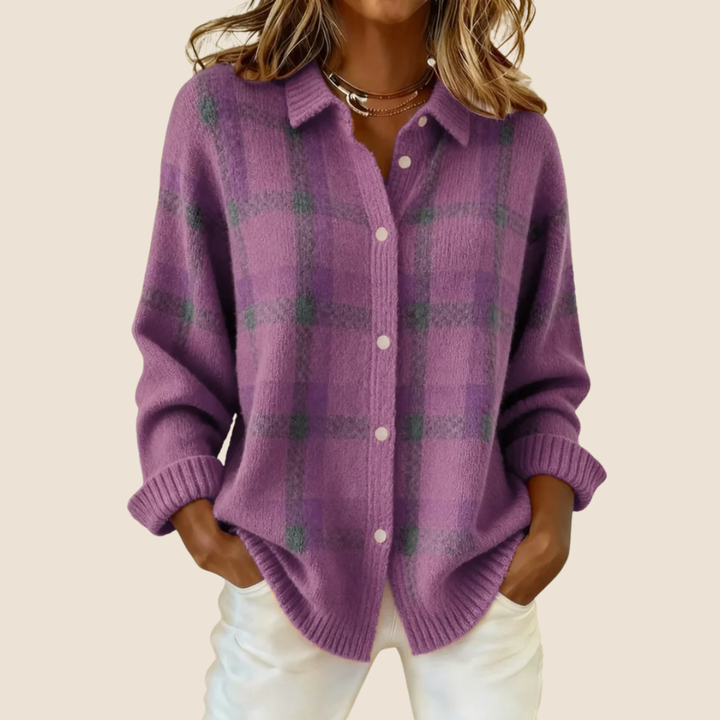 MAISON LUMIÈRE | Veste-Chemise en Maille à Carreaux Florence