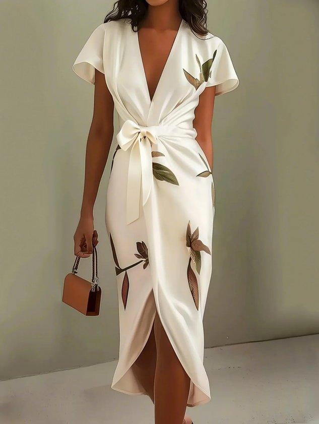 Amelia | Robe portefeuille élégante à fleurs
