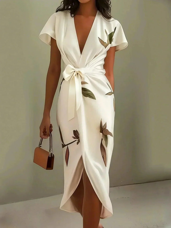 Amelia | Robe portefeuille élégante à fleurs
