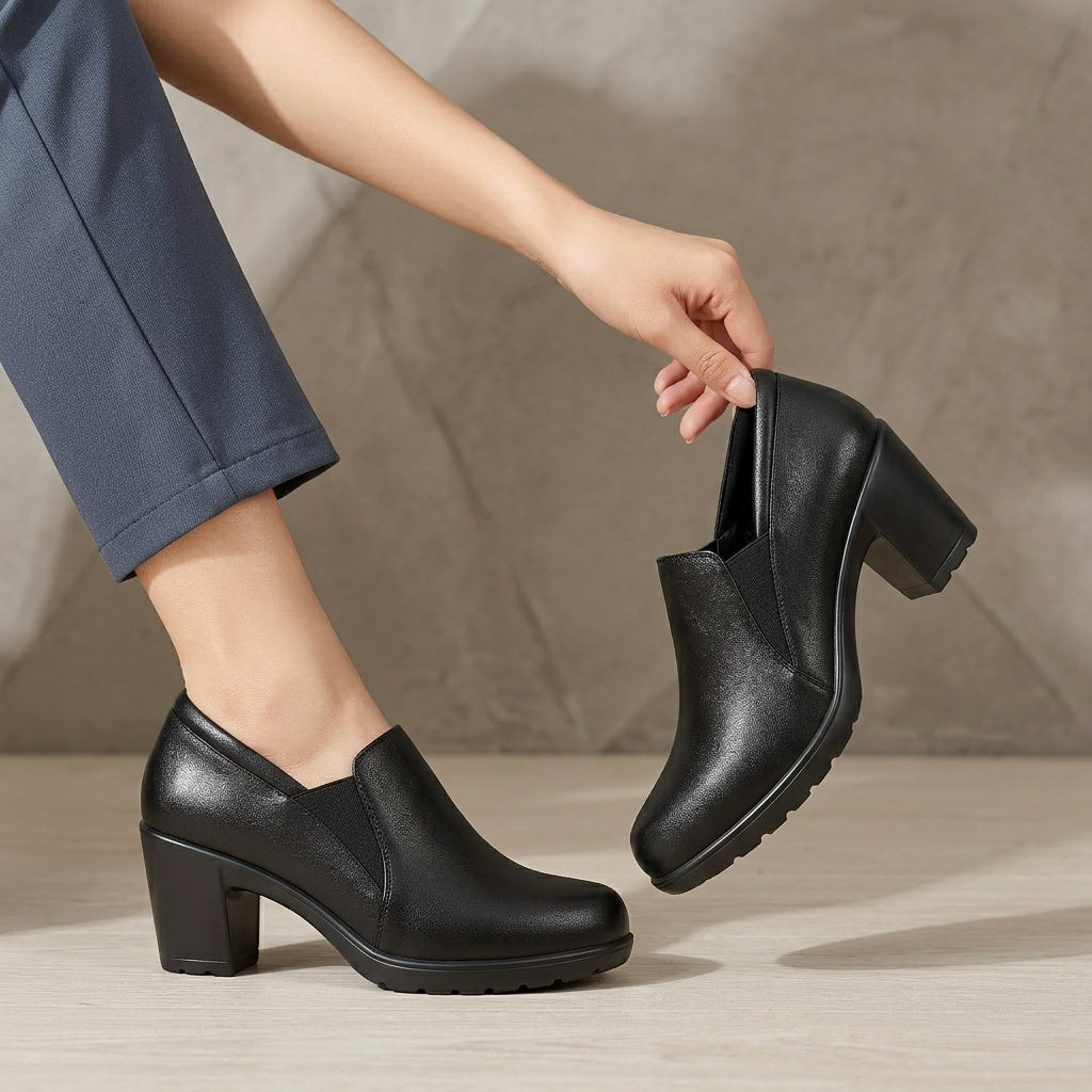 MAISON LUMIÈRE | Mocassins à Talon Bloc Confort Margot