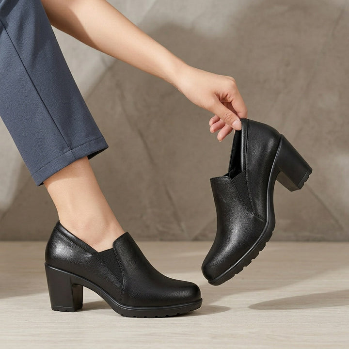 MAISON LUMIÈRE | Mocassins à Talon Bloc Confort Margot