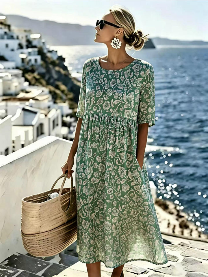 Amelia™ - Robe midi d'été élégante à fleurs