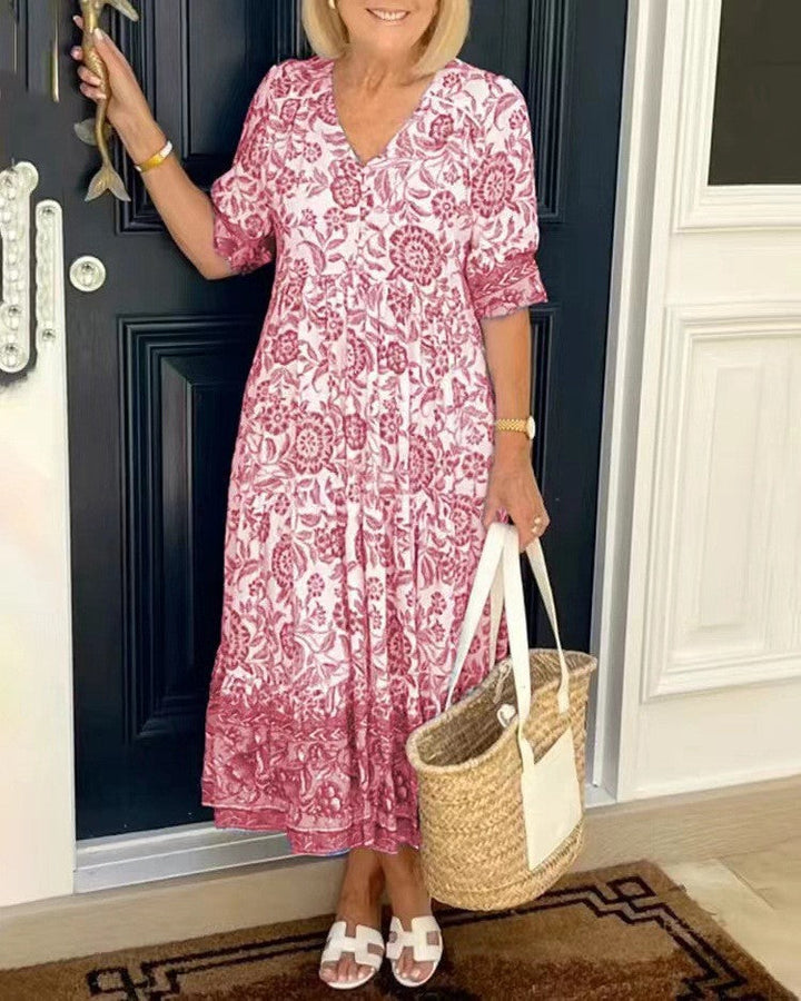 Keisha | Décolleté en V élégant à motif floral