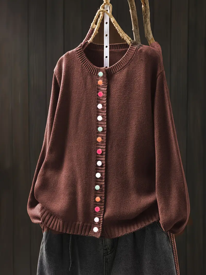 MAISON LUMIÈRE | Cardigan Boutons Colorés Michèle