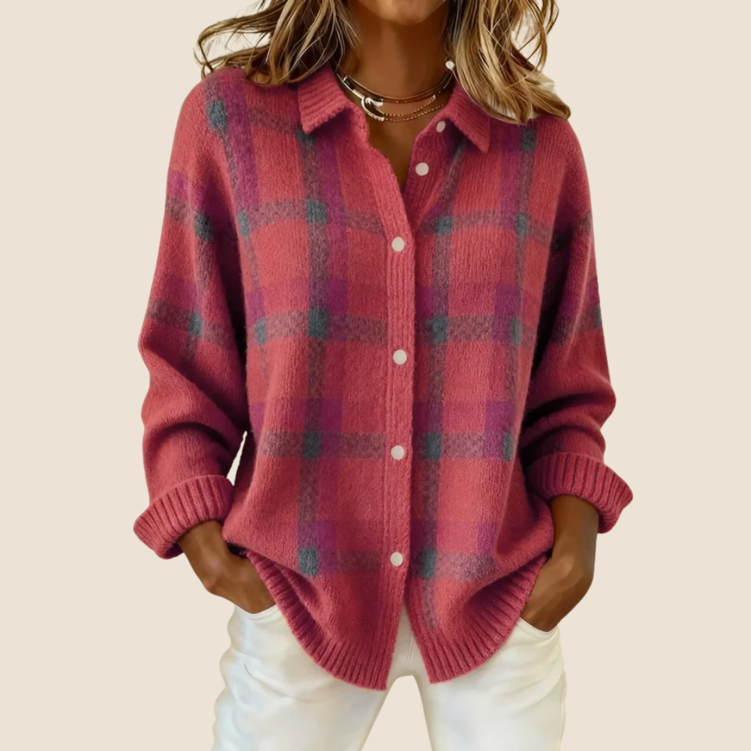 MAISON LUMIÈRE | Veste-Chemise en Maille à Carreaux Florence