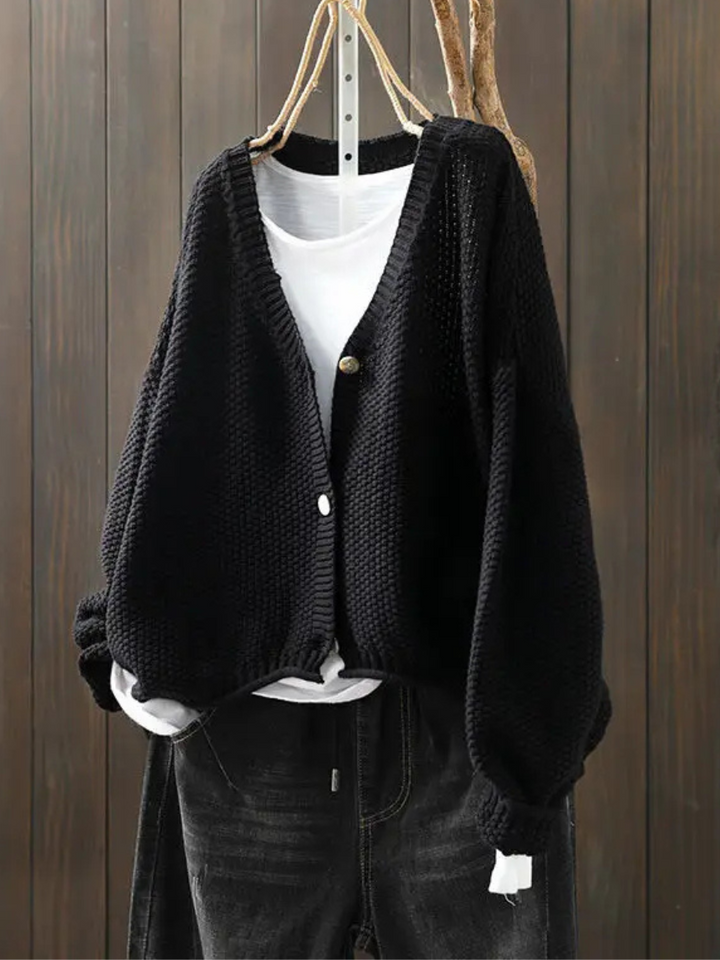 MAISON LUMIÈRE | Cardigan Maille Épaisse Col V Élina