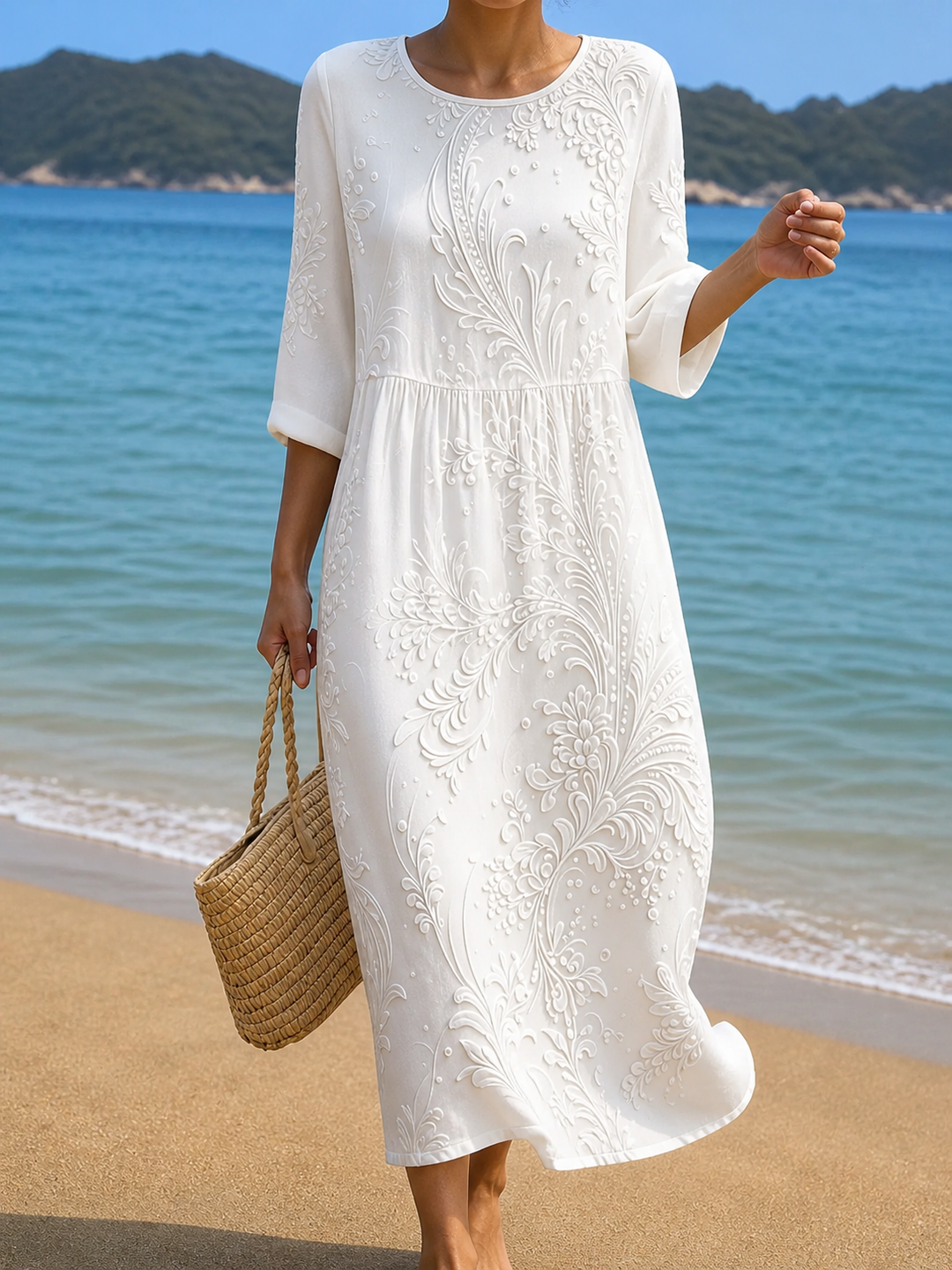 Robe décontractée pour femme à motif floral
