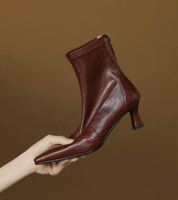 MAISON LUMIÈRE | Bottines en cuir à talon élégant