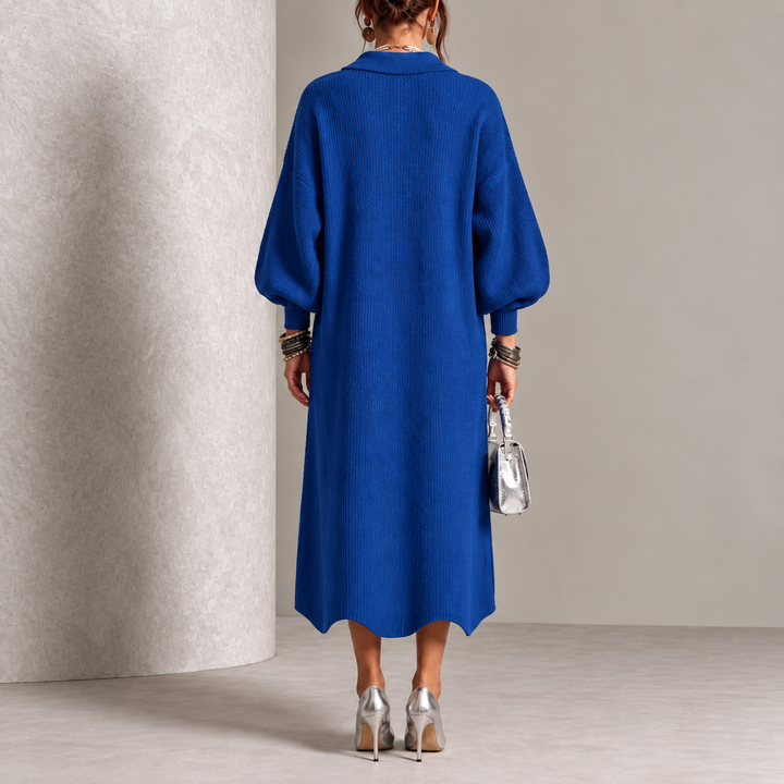 Evelyn | Robe élégante en maille boutonnée