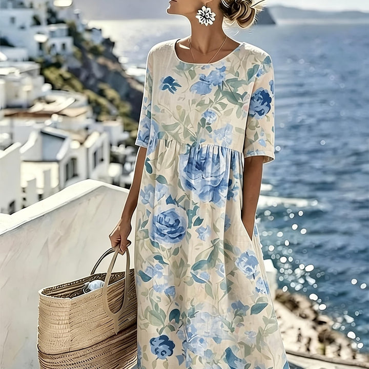 Evie™ - Robe midi d'été élégante à fleurs