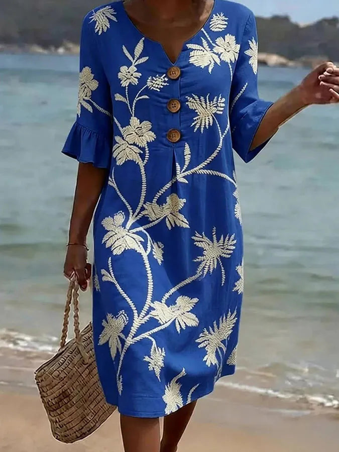 Robe décontractée pour femme à imprimé floral