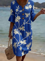 Robe décontractée pour femme à imprimé floral
