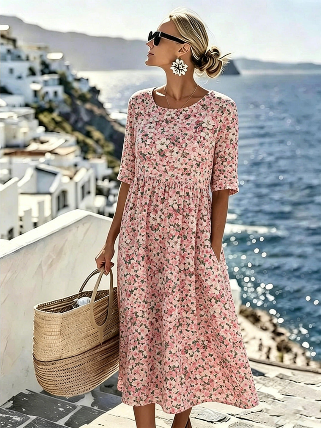 Charlotte™ - Robe midi d'été élégante à fleurs