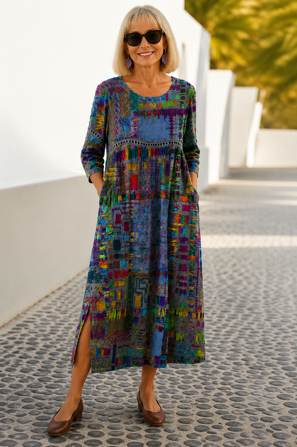 Eliana | Robe midi imprimée