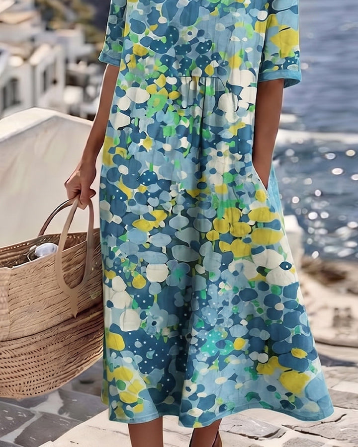 Elena™ - Robe midi d'été élégante à fleurs
