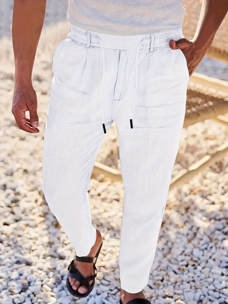 MAISON LUMIÈRE | PANTALONS LARGES EN LIN AVEC CORDON