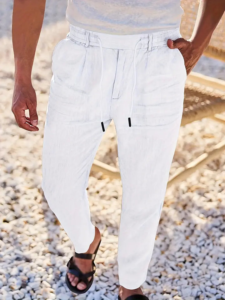 MAISON LUMIÈRE | PANTALONS LARGES EN LIN AVEC CORDON