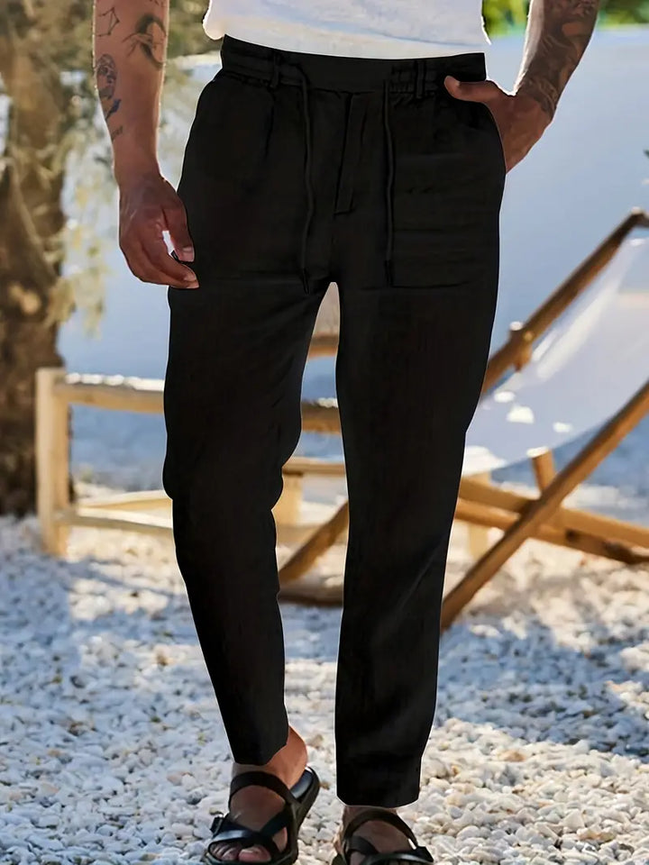 MAISON LUMIÈRE | PANTALONS LARGES EN LIN AVEC CORDON