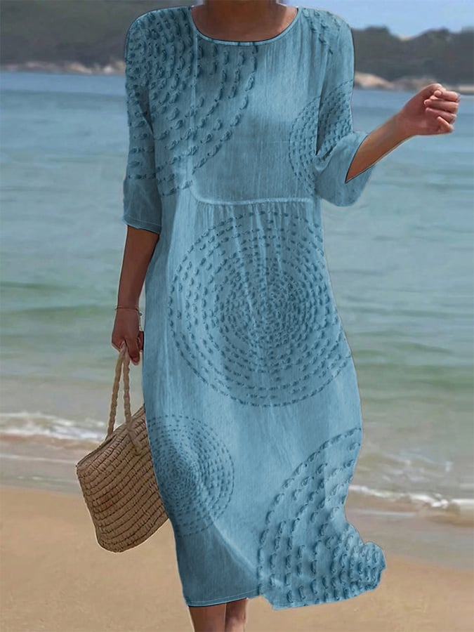 Robe décontractée pour femme brodée