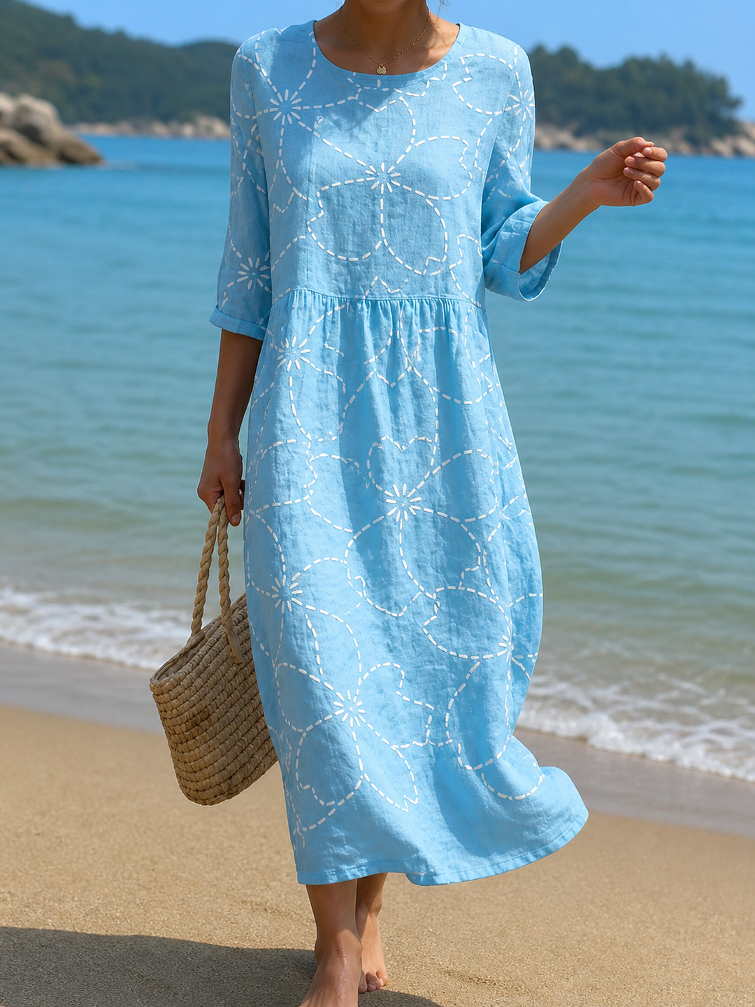 Robe décontractée pour femme à imprimé floral