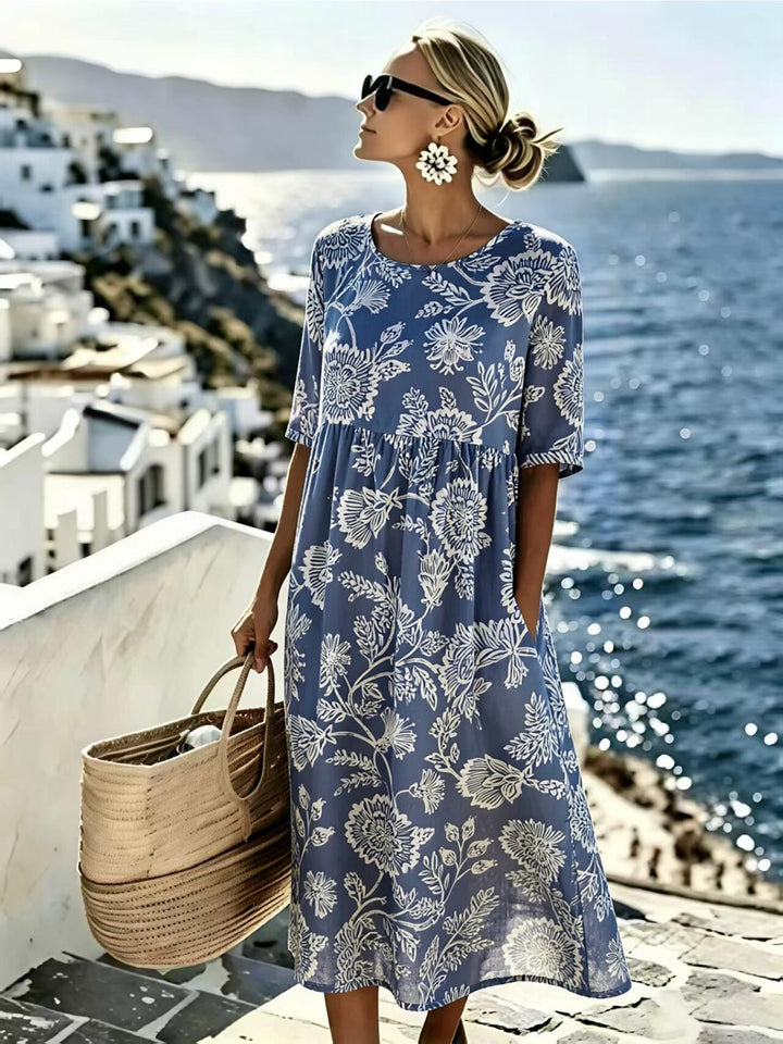 Evie™ - Robe midi d'été élégante à fleurs